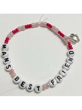 Sabrina Carpenter Beaded Friendship Bracelet - Pink Man’s Best Friend